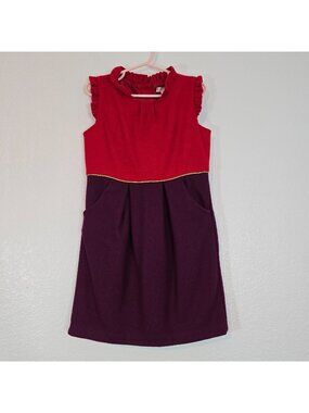 Janie And Jack Belle Of The Ballet Dress Girl Size 6 Red Purple Ruffle Trim